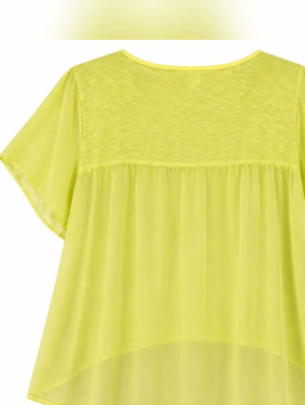 Plus Size Torrid Neon Yellow Hi/Low Top Size 22/24 - Picture 4 of 5